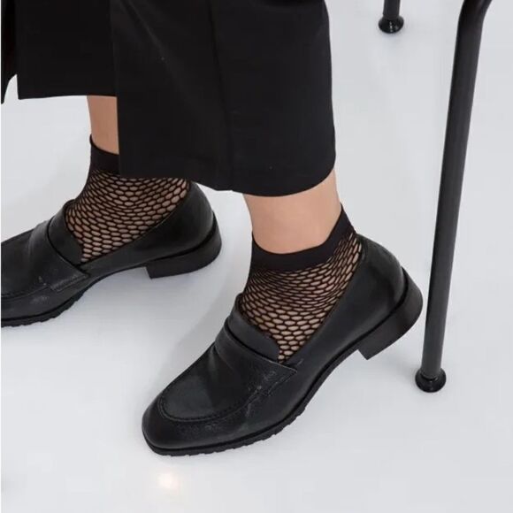 Textured leather heeled loafer 40 TAN - Picture 4 of 14